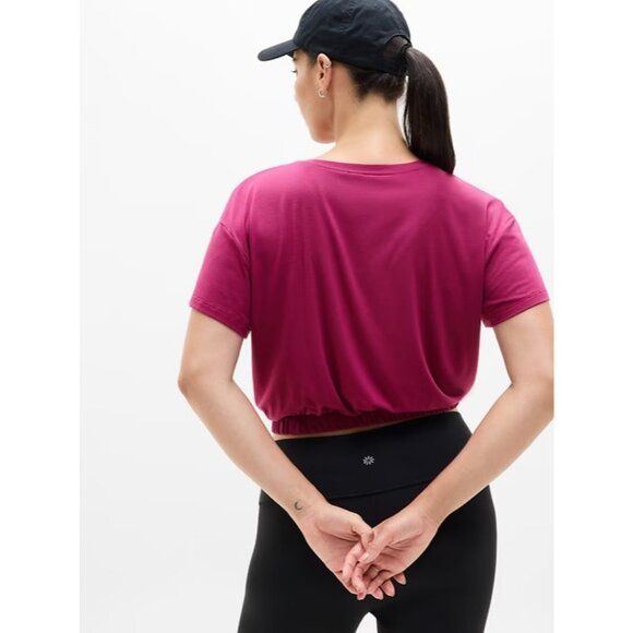 Athleta M With Ease Bubble Hem Tee Wildberry Medium - Picture 6 of 6